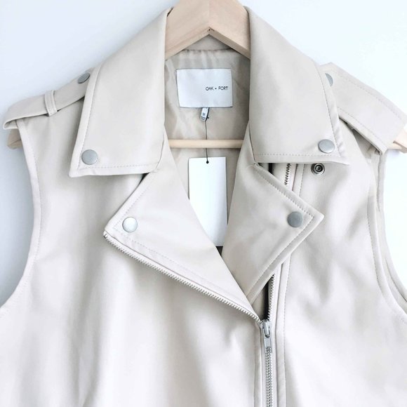 Oak + Fort oversized pleather moto vest - Medium - Picture 2 of 9